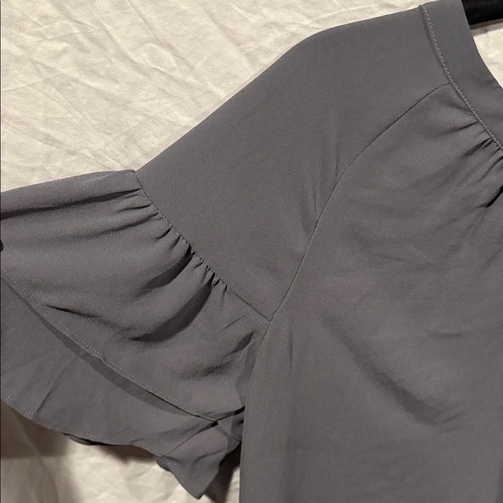 LOFT Slate Ruffle Sleeve Blouse - Picture 6 of 7